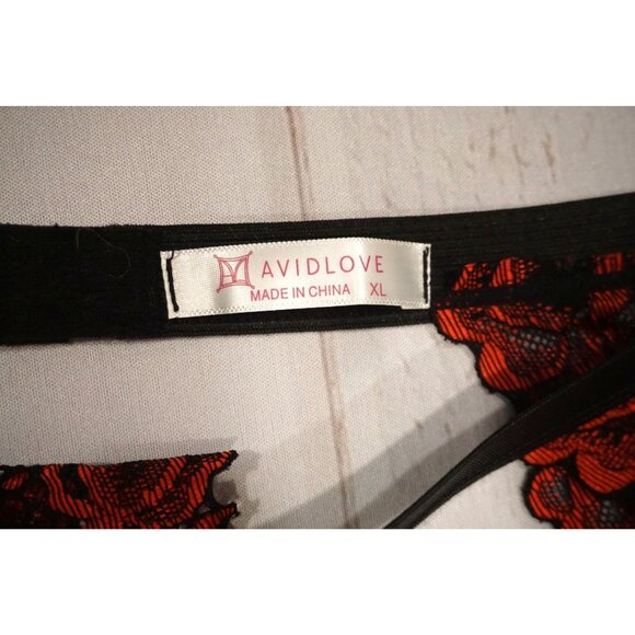 Avidlove Lace Garter Lingerie Set Removable Choker Strappy Bra - Size XL NWOT - Picture 3 of 6